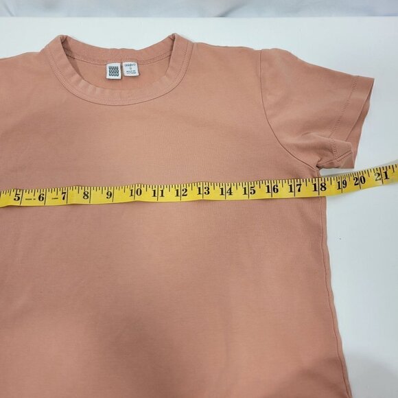Uniqlo Women's 100% Cotton Soft Short Sleeve Nude/Peach Staple Shirt Size S - Picture 5 of 10